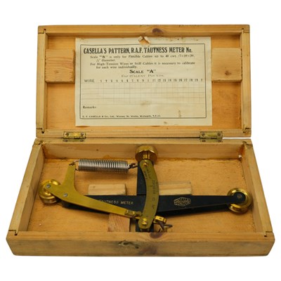 Lot 182 - A boxed Casella's Pattern RAF tautness meter,...