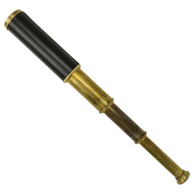 Lot 619 - A reproduction three-drawbrass telescope,...