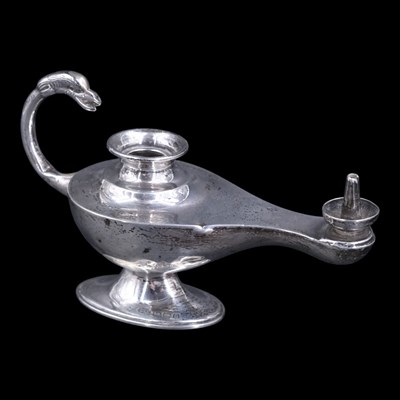 Lot 1156 - A George V silver table cigar lighter in the...