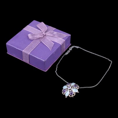 Lot 1224 - A near-contemporary blue moonstone, amethyst...