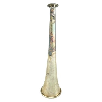 Lot 527 - A silver-plated hunting horn, late 20th...