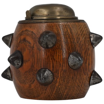 Lot 478 - A Victorian novelty inkwell, of grenade-like...