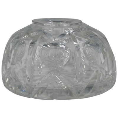 Lot 477 - A large cut glass inkwell, 12.5 cm x 7.5 cm
