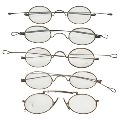 Lot 637 - 19th Century steel-framed spectacles and pince...