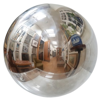 Lot 485 - A large silvered glass witch ball, being a non-...
