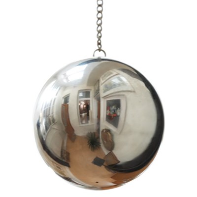 Lot 487 - A small silvered-glass witch ball, approx 10...