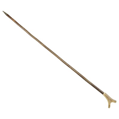 Lot 529 - An antler-handled thumb stick, 128 cm