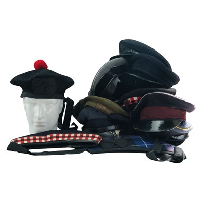 Lot 208 - A group of post-War military caps, etc