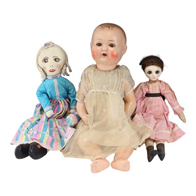 Lot 775 - A large early 20th Century composition doll,...