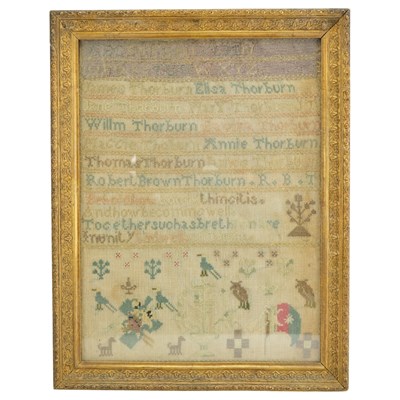 Lot 795 - A Victorian Thorburn family alphabet...