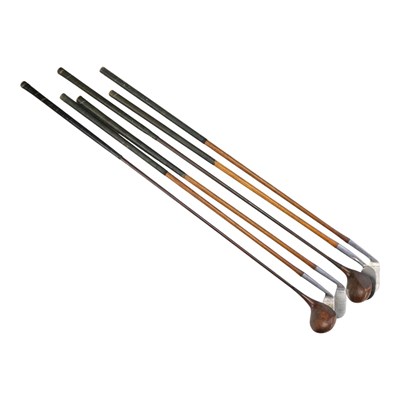 Lot 595 - Four early 20th Century hickory-shafted golf...