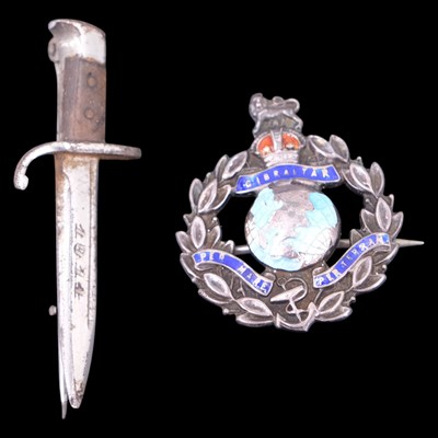 Lot 41 - A Royal Marines silver enamelled sweetheart...