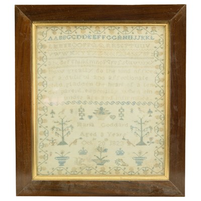 Lot 796 - A George IV alphabet needlework sampler,...