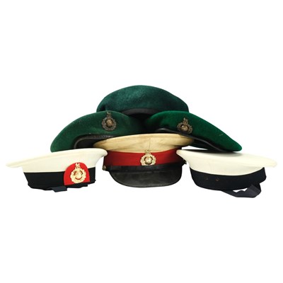 Lot 214 - A group of QEII Royal Marines headgear