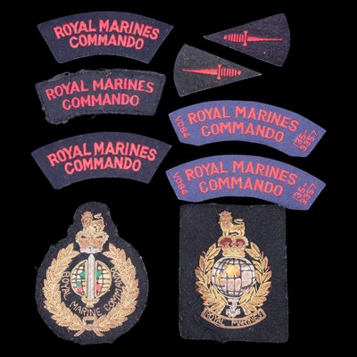 Lot 48 - A group of Royal Marines Commando cloth insignia