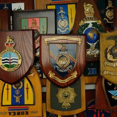 Lot 156 - A group of largely Royal Marines regimental...