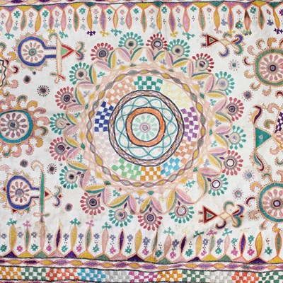 Lot 797 - An Indian Dharaniyo textile wall hanging,...