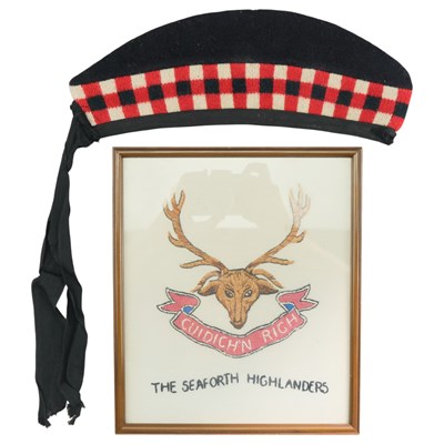 Lot 217 - A Seaforth Highlanders embroidery together...