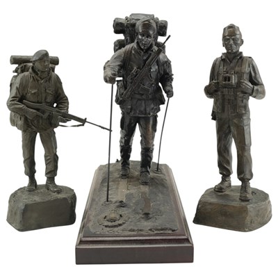 Lot 157 - Three Royal Marines cold-cast bronze...