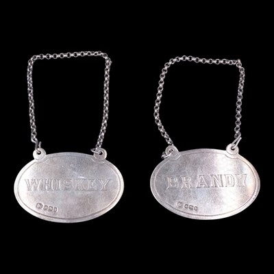 Lot 1101 - A pair of Victorian silver decanter...