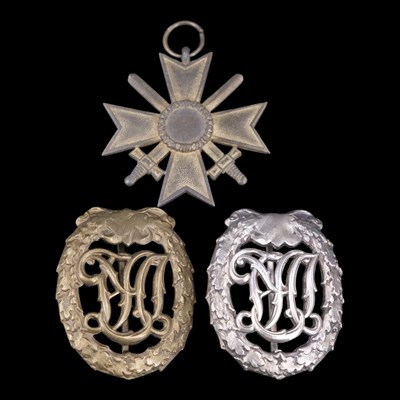 Lot 112 - Two German Third Reich DRL sports badges,...