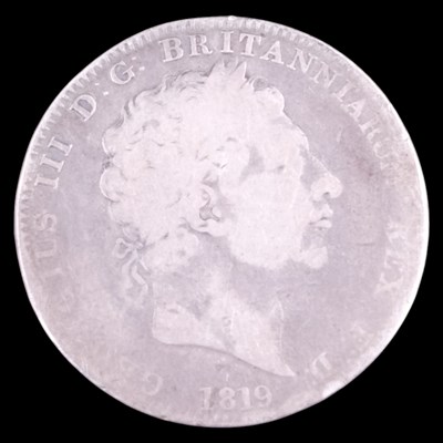 Lot 408 - An 1819 silver crown coin