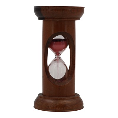 Lot 897 - An egg timer, in a turned yew or similar...