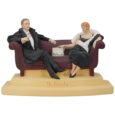Lot 520 - A tobacconist's De Reszke painted plaster...