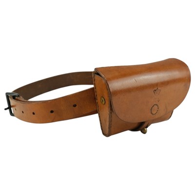 Lot 196 - A Swedish M 1894/1915 leather cartridge pouch...