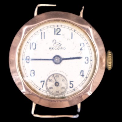 Lot 1441 - A vintage lady's Record 9 ct gold wristlet...