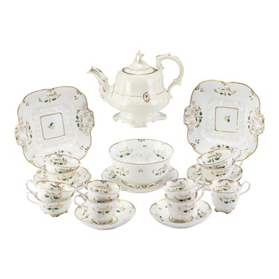 Lot 1014A - A Victorian floral and gilt-enriched tea set,...