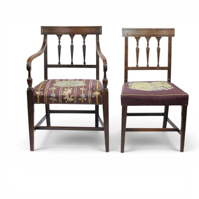 Lot 1585 - Two George III Hepplewhite style mahogany...