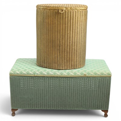 Lot 1601 - A Lloyd Loom Ottoman and laundry basket, circa...