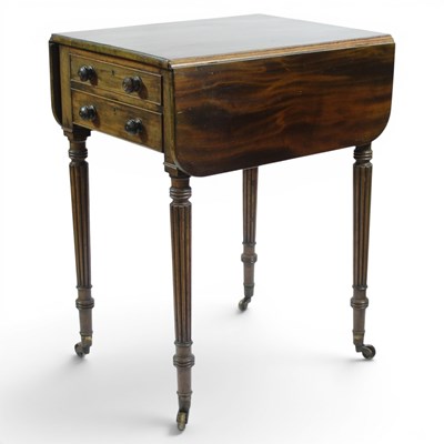 Lot 1604 - A late Georgian mahogany work table in the...