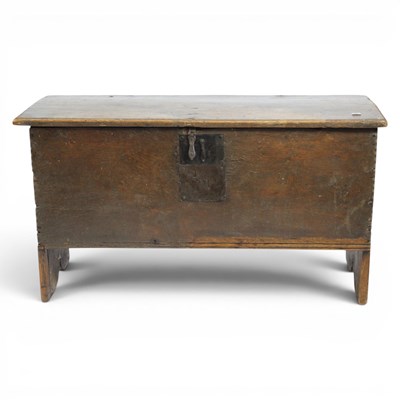 Lot 1616 - A late 17th / early 18th Century planked oak...