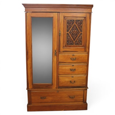 Lot 1621 - A Victorian carved walnut compactum...