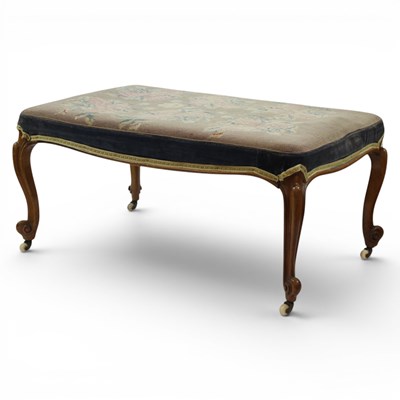 Lot 1626 - A Victorian cabriole-legged stool by Feetam of...