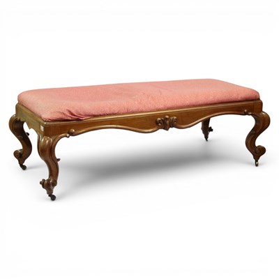 Lot 1627 - A fine Victorian mahogany stool, 138 cm x 63...