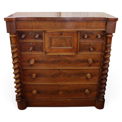Lot 1640 - A Victorian mahogany Scotch chest, 123 cm x 57...
