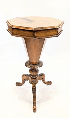 Lot 1645 - A Victorian walnut tripod work table