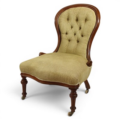 Lot 1650 - A Victorian button-upholstered mahogany...