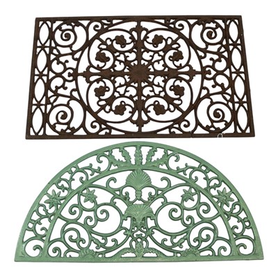 Lot 877A - Two decorative cast iron grilles, largest 74...