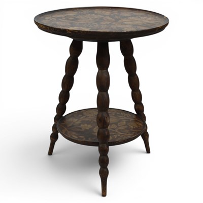 Lot 1655 - An early 20th Century floral-painted wooden...