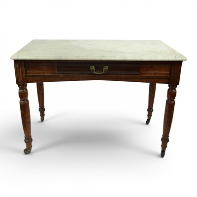 Lot 1662 - A Victorian marble-topped mahogany wash stand