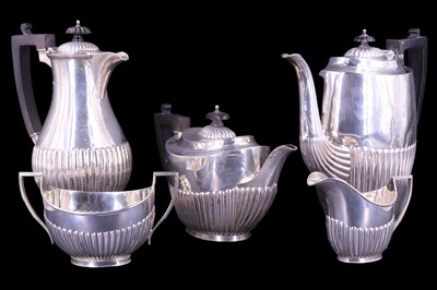 Lot 752 - An early 20th Century silver four-piece tea...