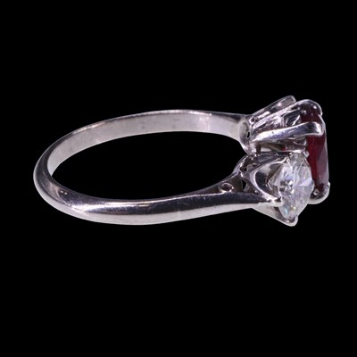 Lot 957 - A fine ruby and diamond ring, comprising a...